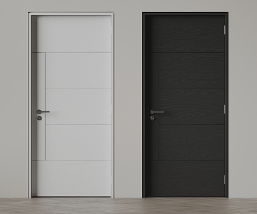 mooi door single door swing door minimalist door bedroom door 3d model