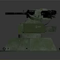 Green Military Automatic Weapon Turret System With Circular Base And Mechanical Parts