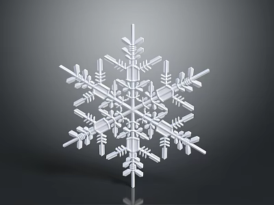 Modern snowflake pattern geometry 3d model