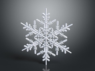 Modern snowflake pattern geometry 3d model