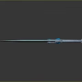 Crystal Blue Sword With White Hilt And Decorative Blue Accents