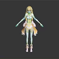 Cute Child Character With Blonde Hair In White And Yellow Outfit