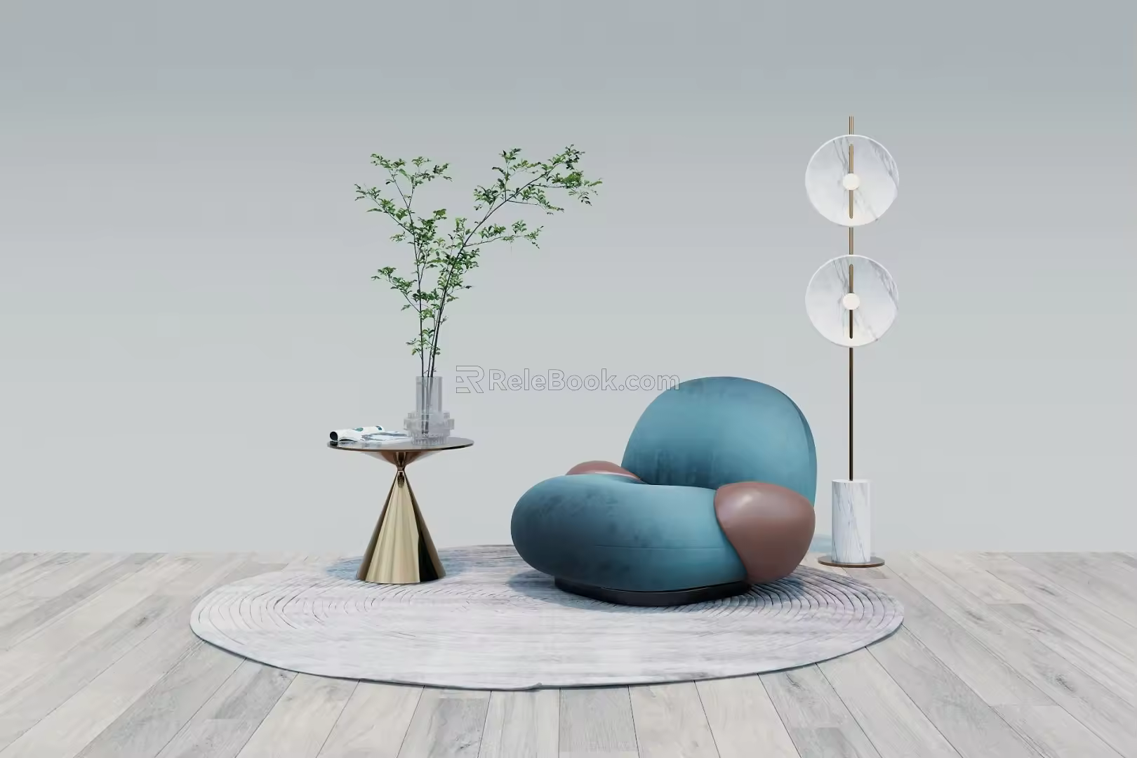 Modern single sofa single chair side several combination 3d model