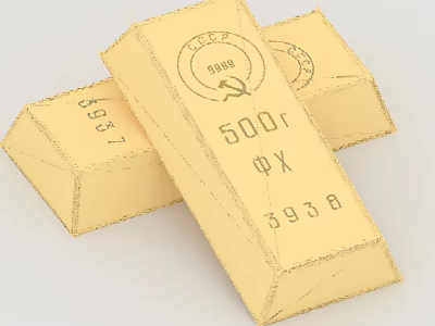 500g 9999 Pure Gold Bars With Engraved Marks And Shiny Surface 3d model