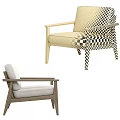 Comfortable Modern Leisure Chairs With Wooden Frame And Light Upholstered Seats
