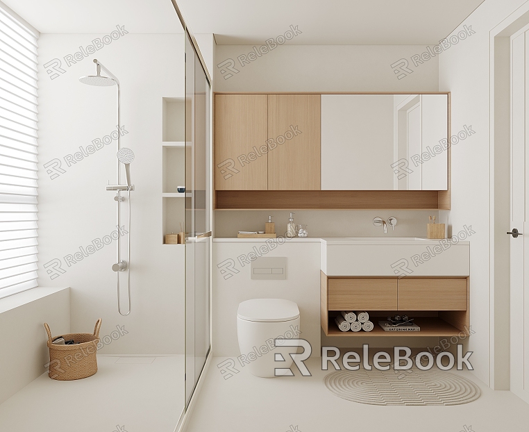 Toilet Bathroom Toilet WC Public Toilet Toilet Bathroom Shower Room Toilet Washbasin Shower Partition Shower Room model