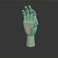 Wooden Hand Model With Poseable Fingers And Smooth Natural Finish