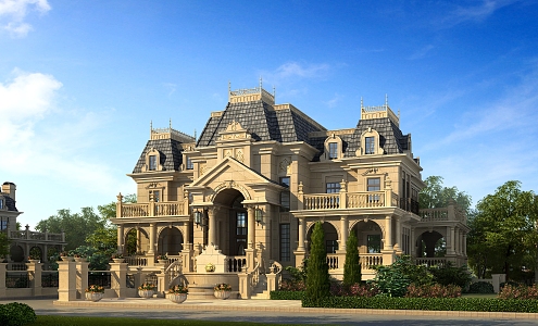 French Villa 3d model