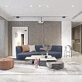 Modern Dining Living Room Open Design With Wine Rack Pendant Lights Island Counter And Seating