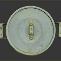 Vintage Enamel Cooking Pot With Lid And Two Side Handles