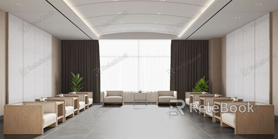 New Chinese Reception Room Office Reception Room model