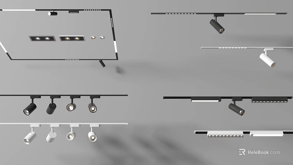 Modern Home Lighting Downlights And Spotlights Various Styles Designs And Installation Types 3d model