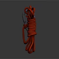 Durable Red Rope With Metal Carabiner For Home Daily Necessities Use