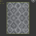 Square Carpet With Diamond Pattern White And Gray Plush Texture Modern Home Decor 3d model
