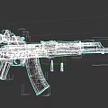 Modern Tactical Rifle With Orange Magazine Scope And Ammunition Bullets