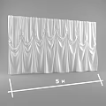 Elegant White Silk Pleated Curtain 4 Meters Length with Decorative Design