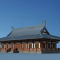 Traditional Ancient Chinese Architectural Building With Gray Tiled Roof And Wooden Structure