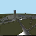 Aerial Planning of Urban City Layout With Buildings Roads Green Spaces And Water Areas