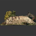 Scenic Garden Landscape With Rocky Hill Lush Green Grass Colorful Trees And Natural Rocks