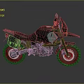 Black Adventure Motorcycle With Windshield Luggage Rack And Off Road Tires