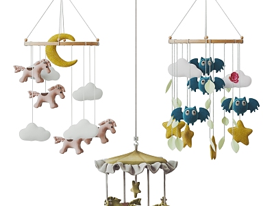 Modern Children's Chandelier Cartoon Roof Chandelier Plush Doll Chandelier Children's Decorations Children's Bed Chandelier 3d model