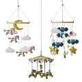 Modern Children's Chandelier Cartoon Roof Chandelier Plush Doll Chandelier Children's Decorations Children's Bed Chandelier 3d model