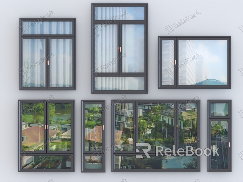 window glass window casement window sliding window aluminum alloy window broken bridge aluminum window bay window glass door floor-to-ceiling window model