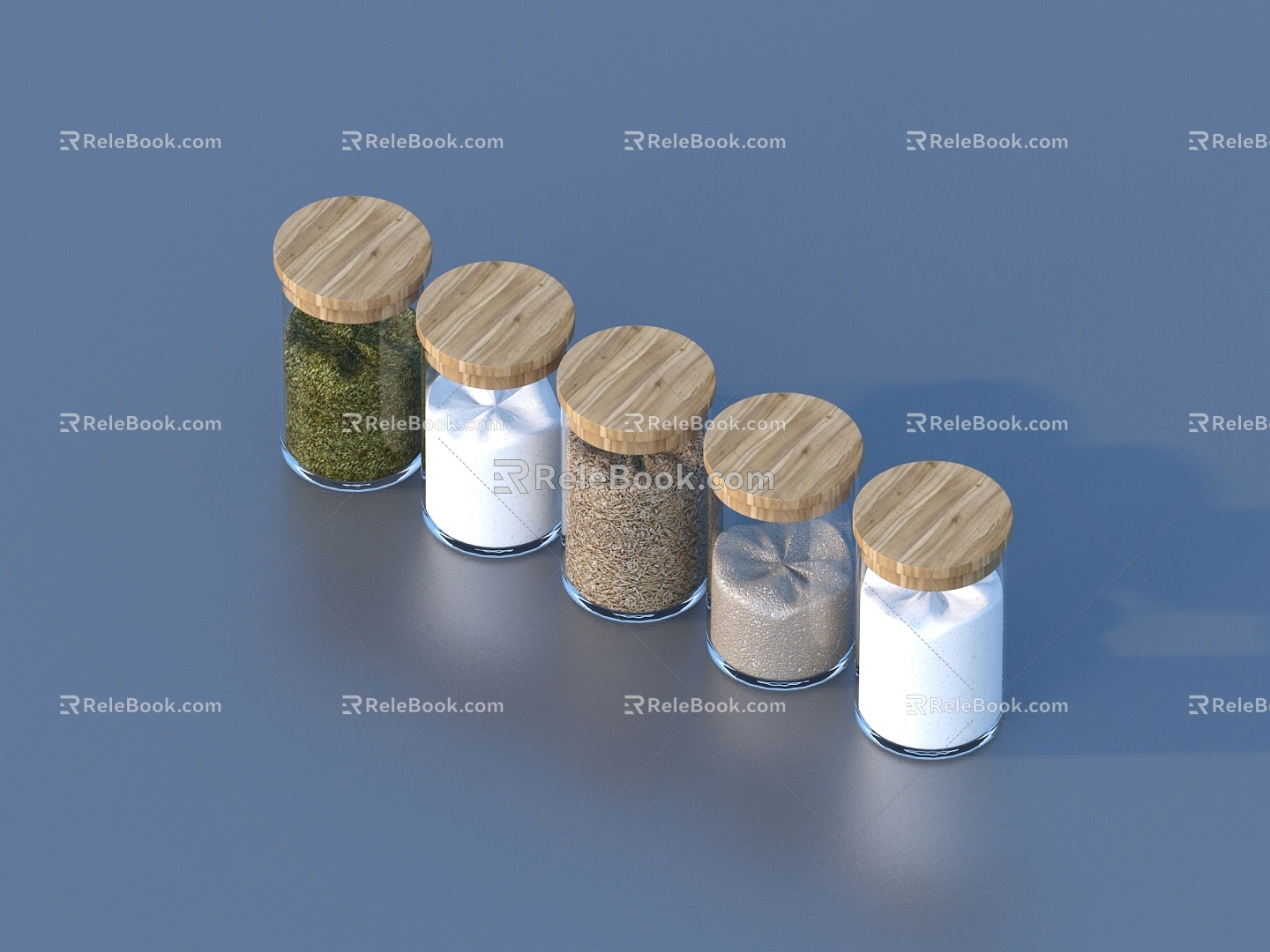 seasonings bottle seasonings jar kitchen supplies glass bottle 3d model