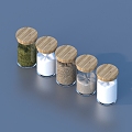 seasonings bottle seasonings jar kitchen supplies glass bottle 3d model