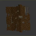 Dilapidated Old Wooden House With Broken Red Roof Tiles And Exposed Structure