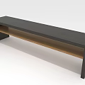 Modern Long Black Furniture With Light Wooden Shelf For Interior Design