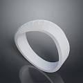 Comfortable White Silicone Ring With Textured Design For Daily Household Use 3d model