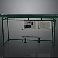 Green Roof Bus Shelter With Transparent Panels Bench And Information Maps
