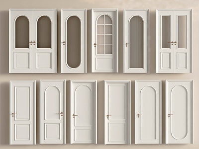 Door Flat Door Solid Wood Paint Door 3d model