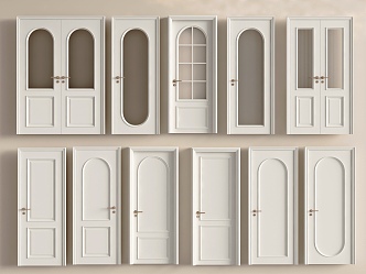 Door Flat Door Solid Wood Paint Door 3d model