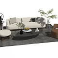 Quiet Sofa Tea Table Combination Sofa Coffee Table 3d model