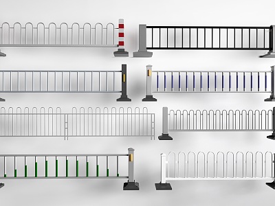 Municipal guardrail road guardrail municipal railing municipal fence model