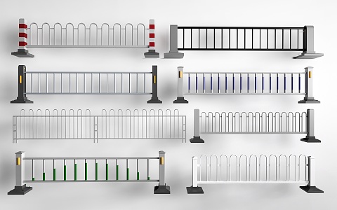 Municipal guardrail road guardrail municipal railing municipal fence 3d model