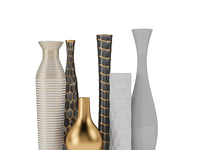 Decorative Vases Collection With Various Styles And Color Patterns For Home Decor 3d model