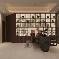 Light Colored Wavy Textured Wall With Gold Plant Decor And Modern Frame
