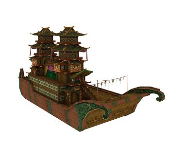 Chinese boat 3d model