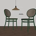 poliform modern dining chair chandelier 3d model