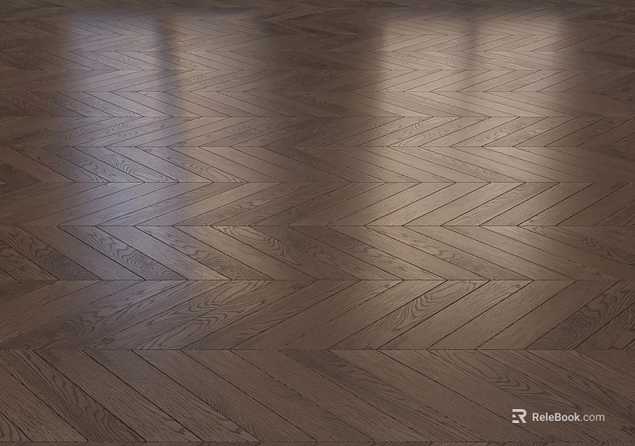 Elegant Hardwood Flooring With Herringbone Pattern And Natural Wood Grain 3d model 