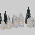 Small House Shaped Table Lamps with Trees for Cozy Home Decor