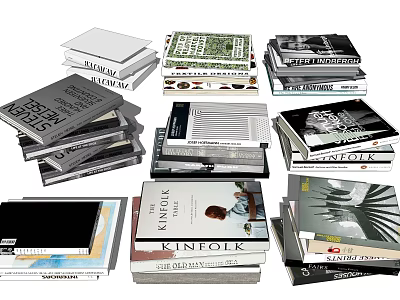Stacked Books And Magazines Collection With Various Cover Designs And Different Topics 3d model