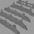 Classical Stone Railings With Intricate Carved Patterns And Decorative Details 3d model
