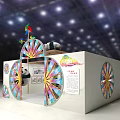 Colorful Exhibition Booth With Panda Elements And Ferris Wheel Decorations