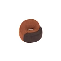 Comfortable Modern Single Seater Bean Bag Chair In Brown And Dark Brown Plush Fabric