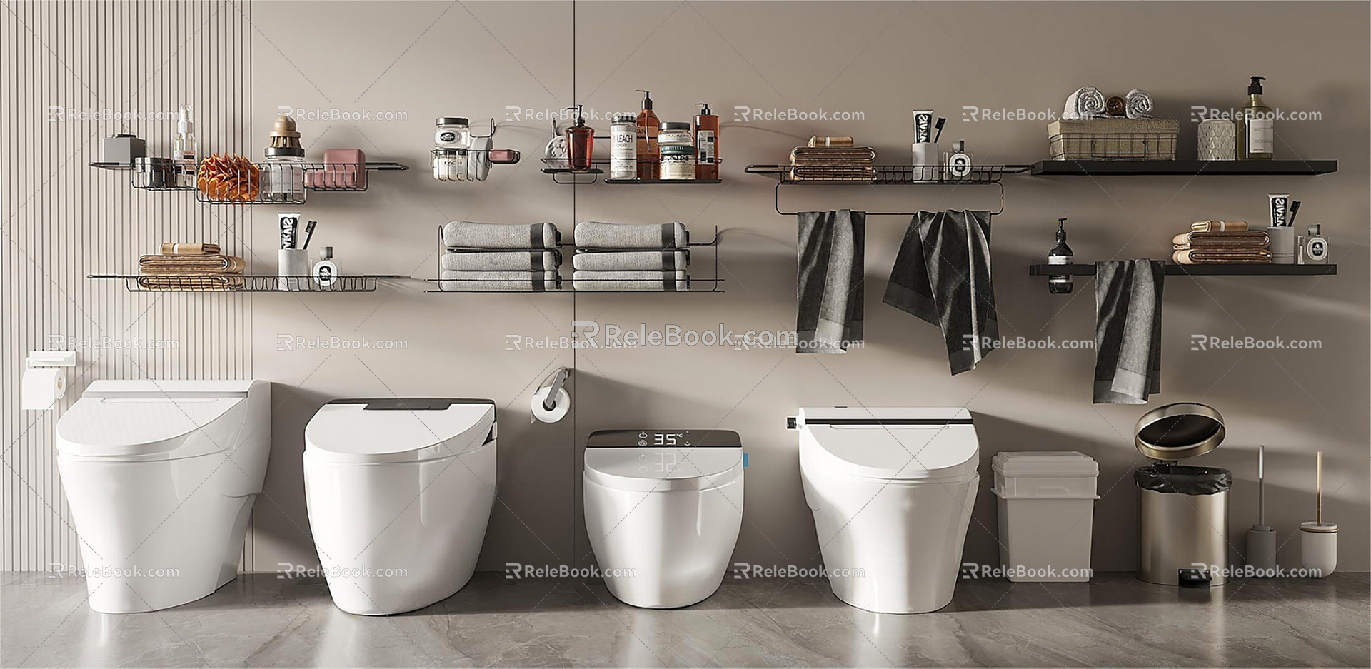 Modern toilet toilet combination 3d model