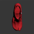 Red Satin Block Heel Ankle Boots With Side Zipper Design